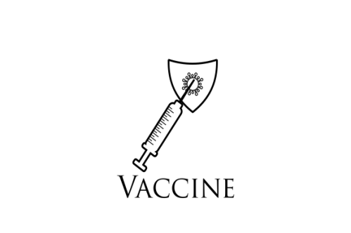 Logo design virus vaccine injection
