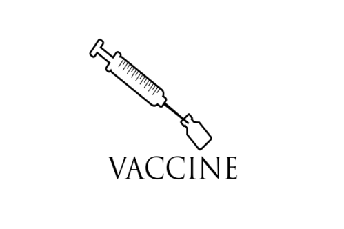 Logo design virus vaccine injection