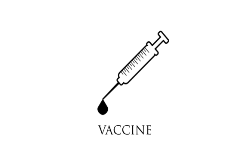 Logo design virus vaccine injection