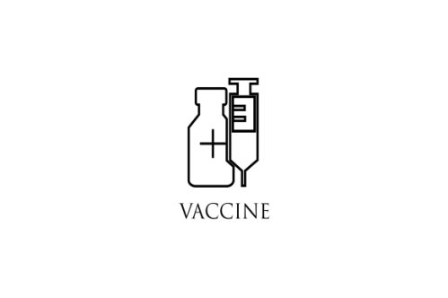 Logo design virus vaccine injection