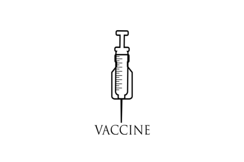 Logo design virus vaccine injection