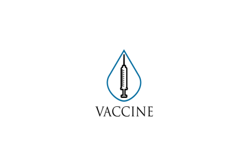 Logo design virus vaccine injection