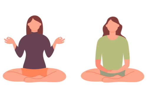 Set of people meditating concept illustration