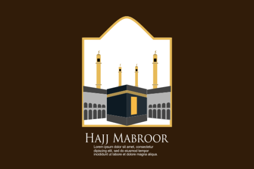  islamic pilgrimage.pngIslamic pilgrimage with kaaba for hajj mabroor