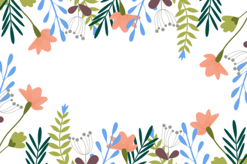 Floral and leaves matte color background
