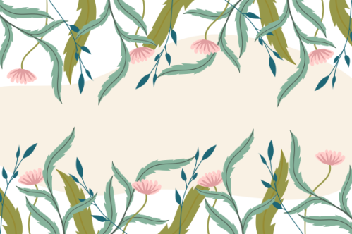 Floral and leaves matte color background