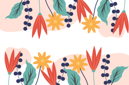 Floral and leaves matte color background
