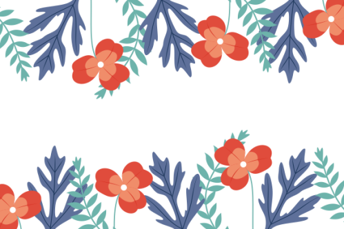 Floral and leaves matte color background