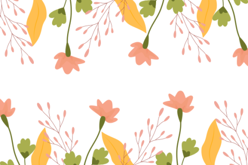 Floral and leaves matte color background