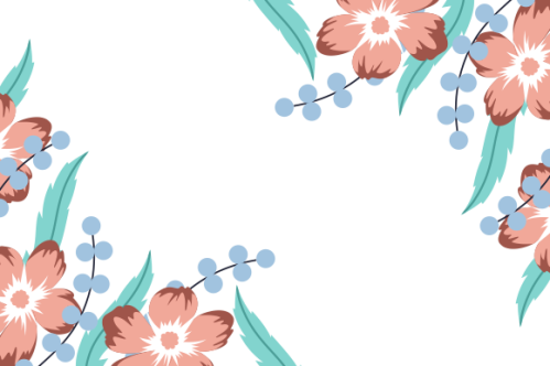 Floral and leaves matte color background