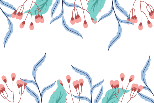 Floral and leaves matte color background