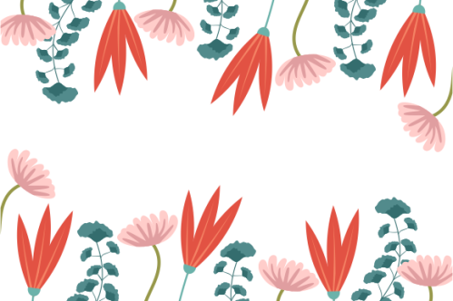 Floral and leaves matte color background