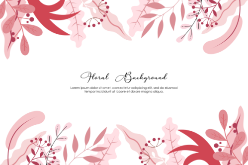Floral and leaves matte color background