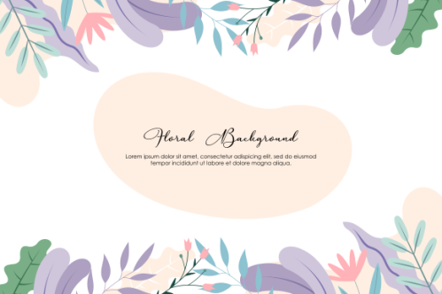 Floral and leaves matte color background