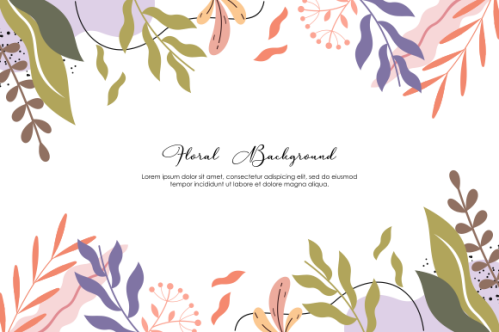 Floral and leaves matte color background