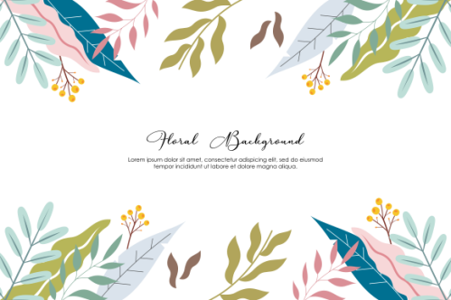 Floral and leaves matte color background