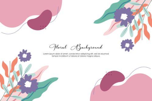 Floral and leaves matte color background