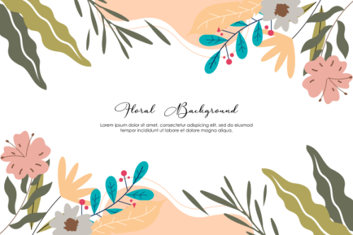  frame floral background.pngFloral and leaves matte color background
