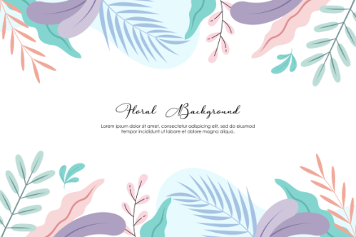 Floral and leaves matte color background