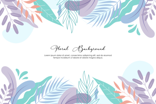 Floral and leaves matte color background