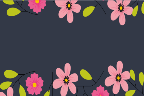 Floral and leaves matte color background