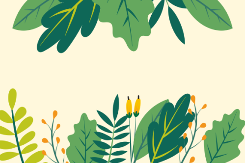 Floral and leaves matte color background