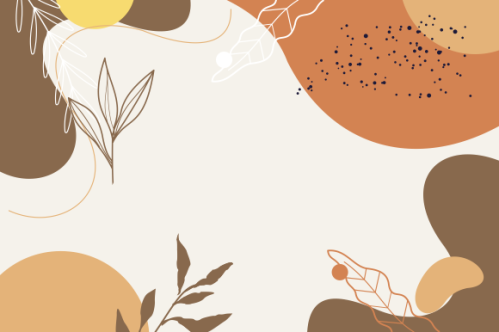 Colorful pastel minimalist background with line leaves