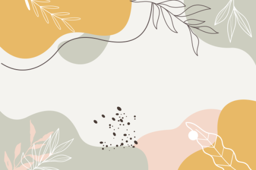 Colorful pastel minimalist background with line leaves