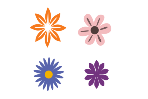 Hand drawn flower collection vector