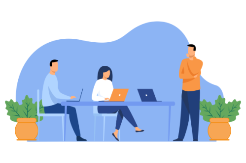 Business consulting concept illustration. Flat design with cartoon characters