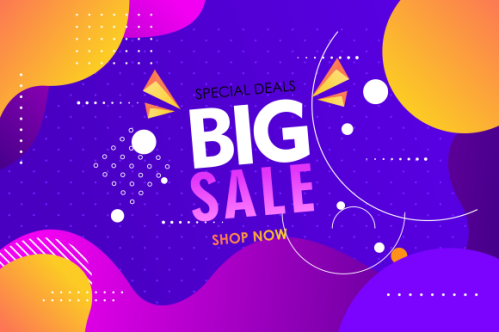 Gradient colorful sale background. Offer sale background