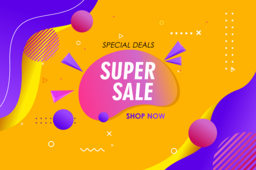 Gradient colorful sale background. Offer sale background