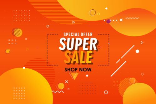 Gradient colorful sale background. Offer sale background