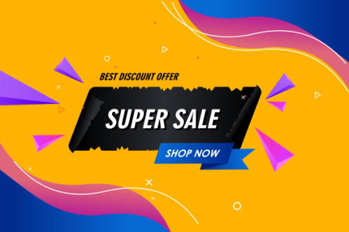 Gradient colorful sale background. Offer sale background
