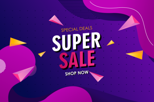 Gradient colorful sale background. Offer sale background