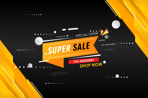 Gradient colorful sale background. Offer sale background