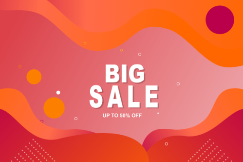Gradient colorful sale background. Offer sale background