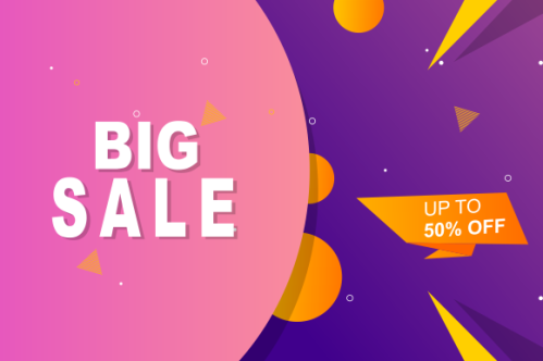 Gradient colorful sale background. Offer sale background