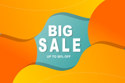 Gradient colorful sale background. Offer sale background