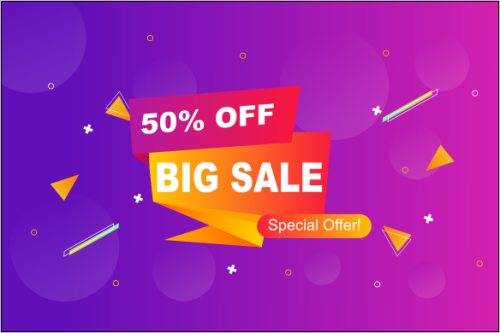 Gradient colorful sale background. Offer sale background