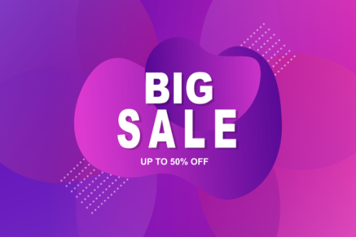Gradient colorful sale background. Offer sale background