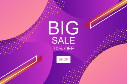 Gradient colorful sale background. Offer sale background