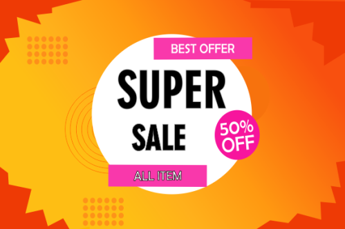 Gradient colorful sale background. Offer sale background