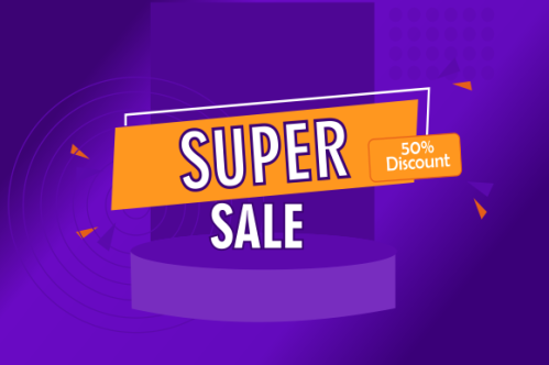 Gradient colorful sale background. Offer sale background