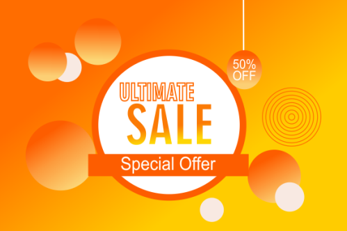 Gradient colorful sale background. Offer sale background