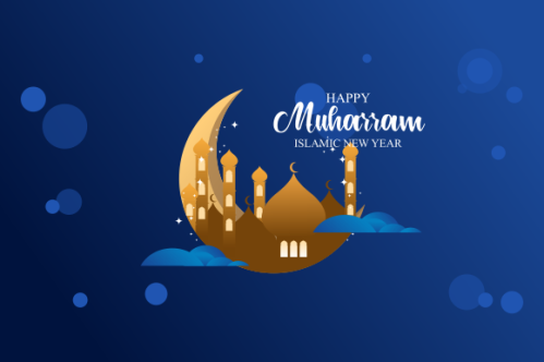 Realistic islamic new year poster concept