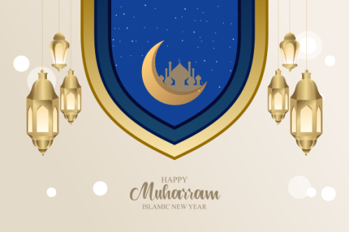 Realistic islamic new year poster concept