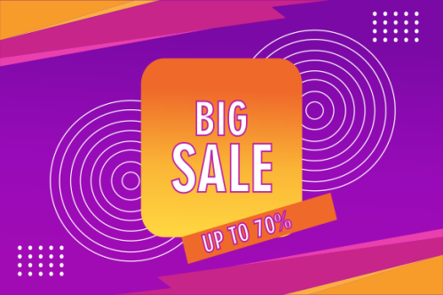 Gradient colorful sale background. Offer sale background