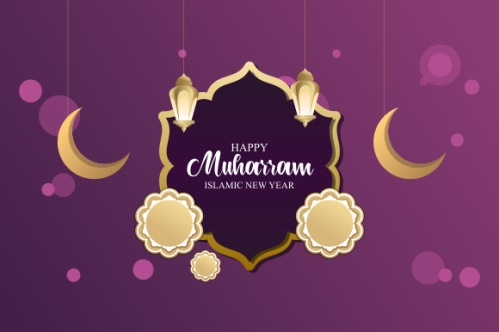 Realistic islamic new year poster concept
