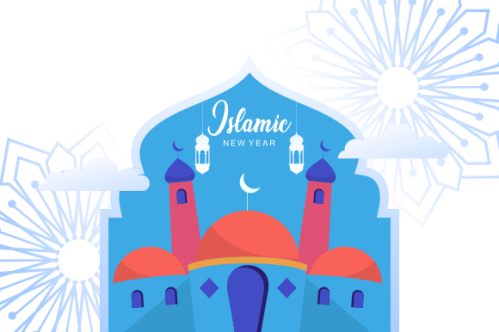 Realistic islamic new year poster concept